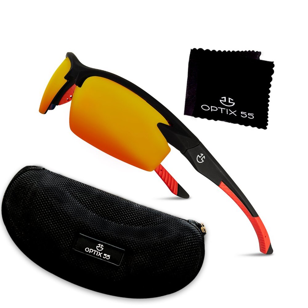 Polarized Sports Sunglasses for Men & Women - Red
